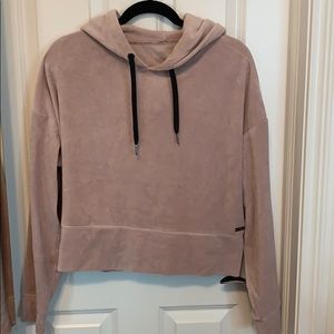 Velvet, rose colored, hoodie